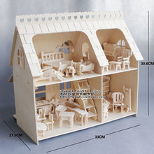 Wooden Furniture for dolls assembly miniature dollhouse mini furniture sets pretend play puzzle toys for children girls kids 2024 - buy cheap