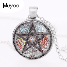 Personality Time gem necklace pentagram witchcraft glass pendant necklace charm necklaces hidden charms jewelry pendants HZ1 2024 - buy cheap