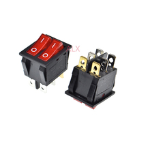 10PCS KCD8-212n 6PIN red Push Button with light rocker Switch ON/OFF double power switches 16A/250V 20A/125V 25*31MM 25*31 2024 - buy cheap