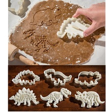 3Sets Dinosaur Cookies Cutter Biscuit Embossing Mould 3D Biscuit Sugarcraft Dessert Baking Mold Fondant Cake Decoration Tool 2024 - buy cheap
