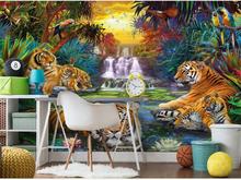 Custom 3D Photo Wallpaper Kids Room Mural Sofa TV Backdrop Wallpaper Forest Parrot Tiger Picture Painting Wallpaper Home Decor 2024 - buy cheap