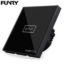 FUNRY ST2 Touch Screen Switch EU 1 gang 1 way Crystal Glass Switch Panel Waterproof Wall Light Switch Smart Home Switch 433MHZ 2024 - buy cheap