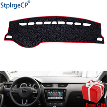 Latest Rose Pattern Non-slip Car Dashboard Cover Dash Mat Pad DashMat ANti-UV Car Sticker for Skoda Octavia 2015-2019 Styling 2024 - buy cheap