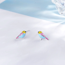 Порезанные маленькие глазурованные серьги в виде птиц для женщин подарок для девочек 925 пробы серебряные ювелирные изделия S-E723 2024 - купить недорого