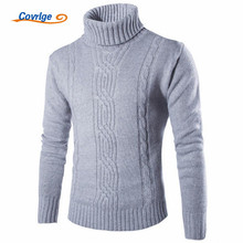 Covrlge Sweater Men New Winter Men Solid Thick Knitted Turtleneck Man Sweaters Plus Size High Neck Pullover Warm Clothes MZM030 2024 - buy cheap