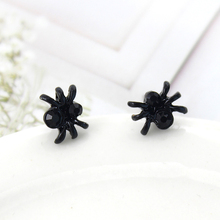 Черные серьги в виде паука, Необычные черные серьги в виде паука, яркие ювелирные изделия для девочек 2024 - купить недорого