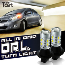 Tcart 2pcs Car Bulbs DRL Turn Signals Auto Led Lamp WY21W T20 7440 For Nissan Murano Z51 2012 аксессуары для авто 2024 - buy cheap