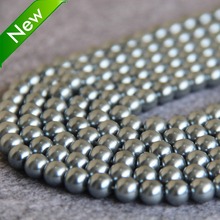 New 8mm Silvercolor Shell Pearl Beads Sea Shell DIY Gifts For Women Girl Loose Beads Jewelry Making Design Girls Gifts 15inch 2024 - buy cheap