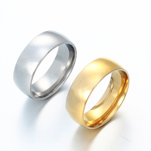 Классические модные ювелирные изделия из нержавеющей стали 8 мм с широким лицом гладкое кольцо обручальное кольцо для мужчин подарок на вечеринку 2024 - купить недорого
