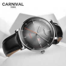 High End CARNIVAL Mens Automatic Mechanical Watches Top Brand Luxury Sapphire Waterproof Calendar Week Leather Casual Wristwatch 2024 - buy cheap