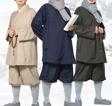 Roupa de inverno unissex de linho quente e algodão, trajes zen, roupas budista lohan artouca para kung fu, uniformes de artes marciais 2024 - compre barato
