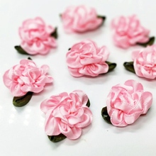 Hl 30 peças de flores de fita rosa artesanal decoração de casamento faça você mesmo apliques vestuário acessórios de costura de cabelo a982 2024 - compre barato