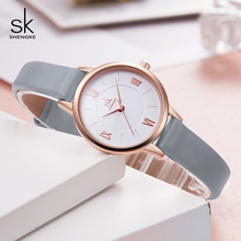 Shengke Fashion Women Watches Leather Strap Ladies Quartz Watch Women Casual Montre Femme 2019 Female Clock Relogio Feminino 2024 - buy cheap