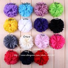 200pcs/lot 6.5CM 15Colors Newborn Artificial Tulle Chiffon Flower Accessories For Girls Fashion DIY Fabric Flowers For Headwear 2024 - buy cheap