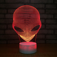 Luz de noche Alien 3d, luz Led táctil creativa, 3d Lámpara decorativa, máscara de calavera de Halloween, luz Led nocturna 2024 - compra barato