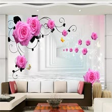 Decorative wallpaper series 3D painting of the background wall of the rose TV 2024 - buy cheap