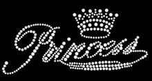 2pc/lot Princess sticker hot fix rhinestone applique iron on crystal transfers design designs iron on transfer 2024 - buy cheap