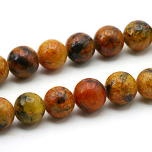 Камень индейка, оранжевые круглые бусины россыпью 12 мм 15 дюймов, «сделай сам», подходит для изготовления браслетов и ожерелий в подарок 2024 - купить недорого