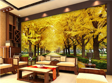 Papel de parede paisagem personalizada, murais de árvores para a sala de estar, quarto, plano de fundo de tv, à prova d'água de parede 2024 - compre barato