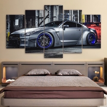 Modular Pictures Living Room Wall Art Canvas Sports Car Poster Decor 5 Pieces NISSAN GTR R35 5 Painting HD Printed Photo Framed 2024 - buy cheap