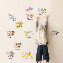 Adesivo de parede do alfabeto para crianças, decoração de quartos infantis, animais de desenho animado, decalque de parede, mural de pvc, arte, pôster diy 2024 - compre barato