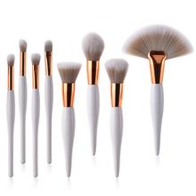 8 Uds pinceles de maquillaje, set de polvo de base de sombra de ojos cepillo blanco herramienta de belleza cosméticos Kit 2024 - compra barato