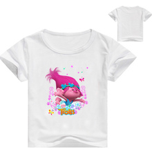 Cartoon Print Children T-Shirts Girls Trolls  Clothes Baby Girl Clothes Summer T shirts For Girls Tees Tops Kids Clothing T1132 2024 - buy cheap