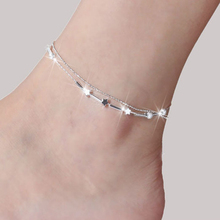 SHUANGR Boho Gold Silver Color Anklet Bracelet on The Leg Multi-Layer Heart Leaf Beads Ankle for Women Chain Beach Foot Jewelry 2024 - compre barato