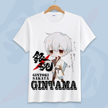 Camiseta de algodón Gintama de estilo japonés para mujer, ropa con estampado de Sakata Gintoki, Cosplay de manga corta, Unisex 2024 - compra barato