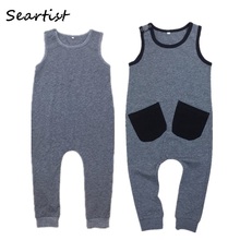 2022 Summer Solid Rompers Newborn Infant Baby Girl Boy Outfit Cotton Romper Jumpsuit Bebe Kids Ropa Sleevless Casual Clothes 40 2024 - buy cheap