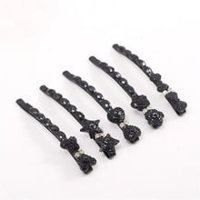 New 10Pcs Black Hair Clip Flower Star Bow Hair Accessories for Women Girls Crystal Rhinestone Hairpins Barrette Bijoux Jewelry 2024 - buy cheap