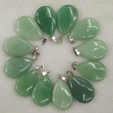 2018 Fashion Hot Sell high Quality natural green aventurine water drop pendants jewelry making charms 50pcs/lot  wholesale Free 2024 - buy cheap