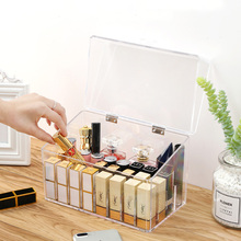 Acrylic Lipstick Organizer With Cover Makeup Storage Case Transparent Lip Gross Storage Box Dust-Proof Cosmetic Organizer 2024 - buy cheap