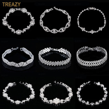 Elegant Simulated Pearl Crystal Bracelets For Women Silver Color Charm Bracelets & Bangles Bridal Wedding Jewelry Femme Gifts 2024 - buy cheap