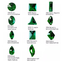 Mixed Shapes Emerald Rivoli Square Cosmic Trilliant Teardrop Droplet Sew On Rhinestones Sewing Glass Crystals Sew-On Stone 2024 - buy cheap