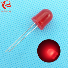 10mm LED Red Diffused Round Light-Emitting Diodes Lamp Bead DIP Plug-in Through Hole Bulb Wide Angle 10 mm 100 pcs /lot 2024 - buy cheap