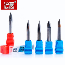 HUHAO 1pc 4mm 6mm 3 Edge Carbide Pypamid bits 2A Good QUALITY CNC Engraving Bits Router Machine 3 face Stone Carving Tools 2024 - buy cheap