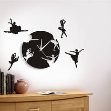 1Piece Flowing Ballerinas Wall Art Dancing Room Wall Decor Modern Design Dancing Girls Decorative Wall Watch Escape Girls Clock 2024 - buy cheap