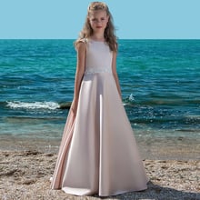 Appliques Long Flower Girl Dresses For Weddings 2019 Robe De Soiree O-Neck Holy Communion Dress Luxury Pageant Gowns For Girls 2024 - buy cheap