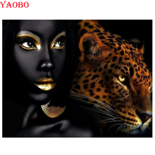 Bordado de diamantes de imitación para mujer negra, 5d, bricolaje, Cuadrado completo, redondo, diamantes de imitación 2024 - compra barato