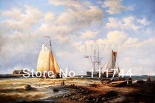 Shipping artwork modern Painting on Canvas Home Decor Incoming Dutch Fishing Boats Museum quality hand painted free shippin 2024 - buy cheap