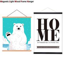 Wooden Poster Hanger Photo Magnetic Frame Four colors DIY Picture Canvas Print Hanging Wall Art Home Decor 21-80cm A4 A3 Custom 2024 - buy cheap