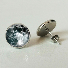 Unique Space Planet Art Photo Moon Stud Earrings Romantic Gift Couples Coarse Stud Earrings 2024 - buy cheap