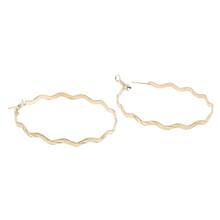 2017 Women Jewelry Earrings Accessories Round Big Hoop Earrings Engraved Wave Design Fashion Cirlce Hoop Earrings Jewelry 2024 - buy cheap