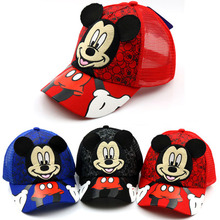 Outdoor Sunscreen Hat Children Cartoon Baseball Hat Mouse Mickey Kids Hat Boys and Girls Black White Adjustable Baseball Caps 2024 - buy cheap