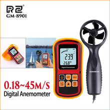 RZ Анемометр Датчик скорости ветра Анемометр ЖК-дисплей цифровой ручной анемометр измеритель скорости воздуха измеритель температуры GM8901 2024 - купить недорого