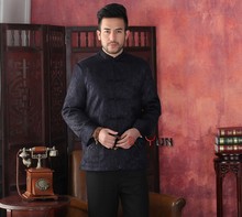 Free Shipping Novelty Black Men's Tang Suit Classic Chinese Style Top Silk Satin Jacket Button Coat S M L XL XXL XXXL 2024 - buy cheap