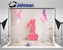 1st Birthday Balloon Teddy Bear Room Brick Wall photography backgrounds   Computer print party backdrops 2024 - buy cheap