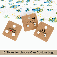 Cartões de brincos estampados personalizados 4x4cm, embalagem de joias design 100, frete grátis 2024 - compre barato