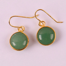 Natural Green Aventurine Stone Dangle GEM Earrings Jewelry T161 2024 - buy cheap